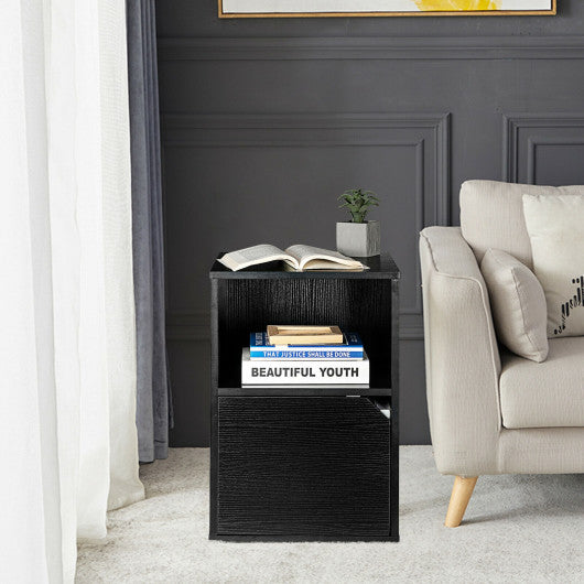 Set of 2 Nightstands Side End Table for Living Room-Black
