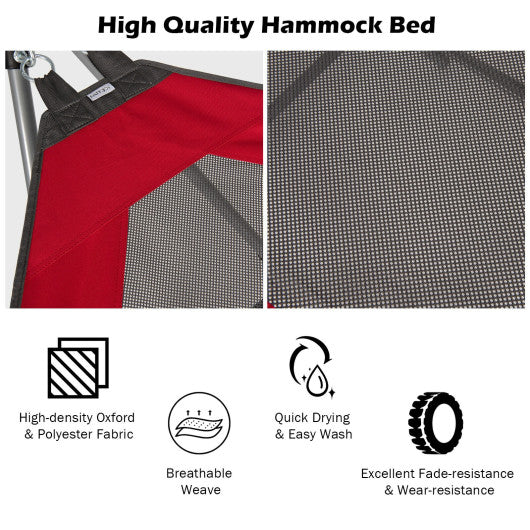 Portable Folding Hammock with Hammock Stand-Red