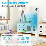 42 Inch 80 Degree Tower Fan with Smart Display Panel and Remote Control-White