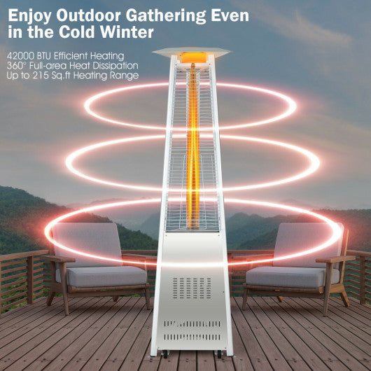 42 000 BTU Stainless Steel Pyramid Patio Heater With Wheels