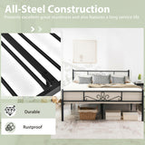 Twin/Full/Queen Size Metal Bed Frame with Headboard and Footboard-Queen Size