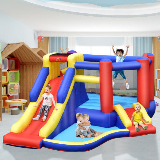 Kids Inflatable Bouncy Castle with Double Slides without Air Blower