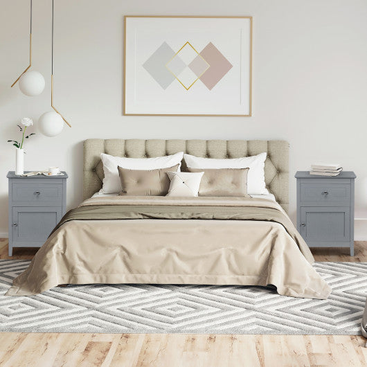 2-Tier Accent Table with Spacious Tabletop-Gray