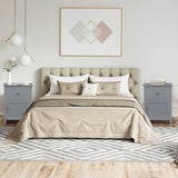 2-Tier Accent Table with Spacious Tabletop-Gray