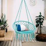 Cushioned Hammock Swing Chair with Hanging Kit-Turquoise