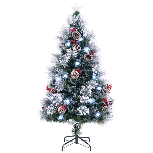 5 FT Flocked Christmas Tree with 8 Lighting Modes