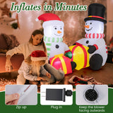 5 Feet 2 Cute Blow-up Snowman Christmas Inflatables with Gift Boxes