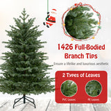 5/6/7 Feet Artificial Christmas Tree with 1426/2116/3156 Lush PVC and 200/300/400 Warm White LED Lights-5 fit
