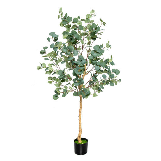 5.5 Feet Artificial Eucalyptus Tree with 517 Silver Dollar Leaves-1 Pack