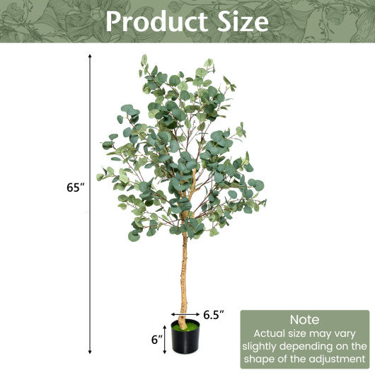 5.5 Feet Artificial Eucalyptus Tree with 517 Silver Dollar Leaves-1 Pack