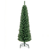 5/6/7/8 Feet Pencil Christmas Tree with 295/392/523/671 Memory Wire Branch Tips and Upgraded Metal Stand-5 feet