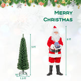 5/6/7/8 Feet Pencil Christmas Tree with 295/392/523/671 Memory Wire Branch Tips and Upgraded Metal Stand-5 feet