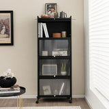 5-Tier Kitchen Baker's Rack with Flip-up PC Doors-Black