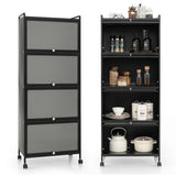 5-Tier Kitchen Baker's Rack with Flip-up PC Doors-Black