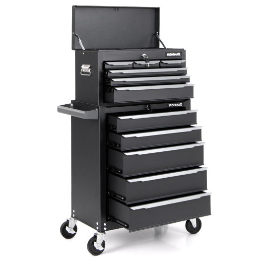 5-Drawer Tool Storage Cabinet with Hanging Holes and Central Keyed Locking System-Black