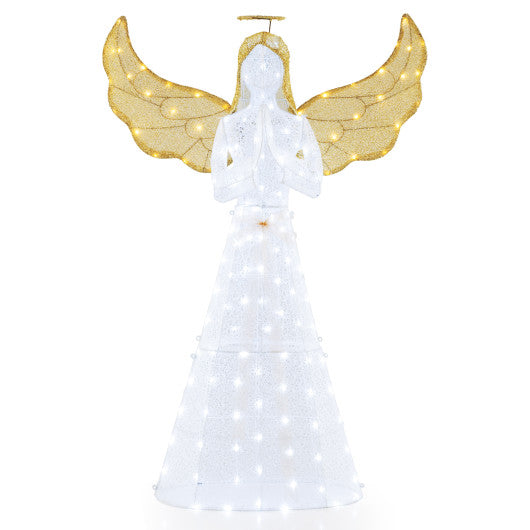 5 ft Festive Pre-Lit Angel with Halo and 150 LED Lights