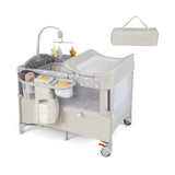 5-in-1  Portable Baby Beside Sleeper Bassinet Crib Playard with Diaper Changer-Beige