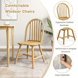 5 Pieces Wooden Dining Table Set with 4 Windsor Chairs