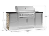 Outdoor Kitchen Signature Series 6 Piece Cabinet Set with Platinum Grill, 3 Drawer, 1 Door and Grill Cabinet