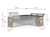 Outdoor Kitchen Signature Series 8 Piece L Shape Cabinet Set with 2 Door, Bar, Platinum Grill and Grill Cabinet