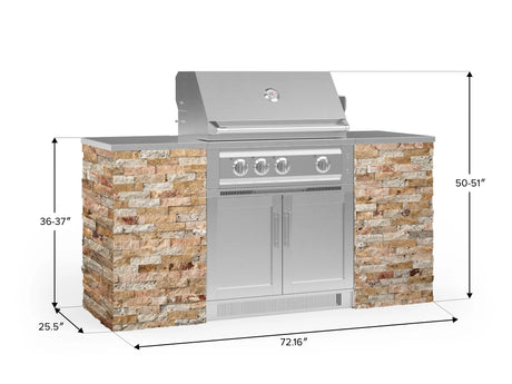 Outdoor Kitchen Signature Series 6 Piece Cabinet Set with Platinum Grill and Grill Cabinet