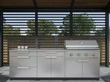 Outdoor Kitchen Stainless Steel 3 Piece Cabinet Set with Sink, 2-Door Drawer and Grill Cabinet