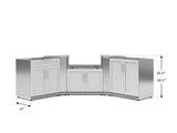 Outdoor Kitchen Stainless Steel 5 Piece Cabinet Set with 2-Door, Bar, Grill and Corner Cabinets