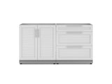 Outdoor Kitchen Stainless Steel 2 Piece Cabinet Set with 3-Drawer Cabinet and 2-Door Cabinet