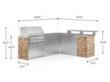 Outdoor Kitchen Signature Series 8 Piece L Shape Cabinet Set with 2 Door, Bar, Platinum Grill and Grill Cabinet