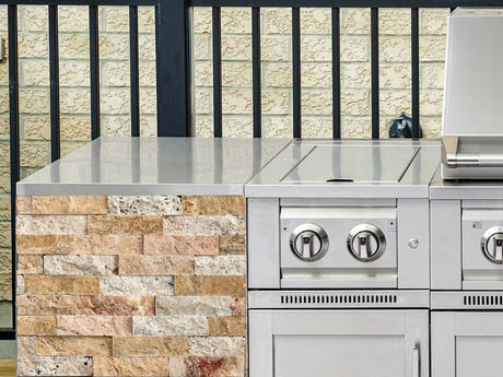 Outdoor Kitchen Signature Series 11 Piece Cabinet Set with Dual Side Burner, Sink, Platinum Grill and Grill Cabinet