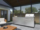 Outdoor Kitchen Stainless-Steel 2 Piece Cabinet Set with 3 Drawer and Grill Cabinet