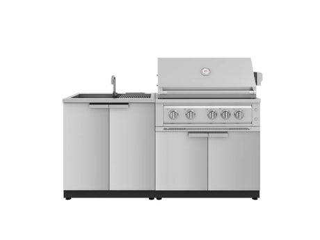 Outdoor Kitchen Stainless Steel 3 Piece Cabinet Set with Sink, Grill Cabinet and Platinum Grill