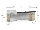 Outdoor Kitchen Signature Series 8 Piece L Shape Cabinet Set with 2 Door, Bar, Platinum Grill and Grill Cabinet