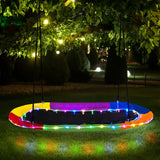 60 Inches Saucer Swing with LED Lights for Kids and Adults-Multicolor