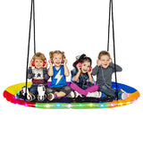 60 Inches Saucer Swing with LED Lights for Kids and Adults-Multicolor