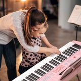 61-Key Electric Piano Keyboard for Beginner-Pink