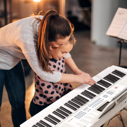 61-Key Electric Piano Keyboard for Beginner-White