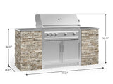 Outdoor Kitchen Signature Series 6 Piece Cabinet Set with Platinum Grill and Grill Cabinet