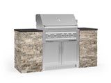 Outdoor Kitchen Signature Series 6 Piece Cabinet Set with Platinum Grill and Grill Cabinet