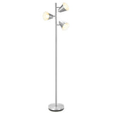 64 Inch 3-Light LED Floor Lamp Reading Light for Living Room Bedroom-Silver