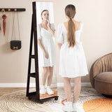 64 Inches Lockable Jewelry Cabinet Armoire with Built-in Makeup Mirror-Purple