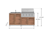 Outdoor Kitchen Stainless Steel 3 Piece Cabinet Set with Sink Cabinet and Performance Gas Grill