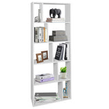 66 Inch Tall 5 Tiers Wood Bookshelf with 10 Open Compartments-White
