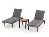 Rhodes Chaise Lounge (Set of 2) with Side Table