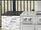 Outdoor Kitchen Signature Series 8 Piece Cabinet Set with Dual Side Burner, 3 Drawer, 1 Door, Platinum Grill and Grill Cabinet