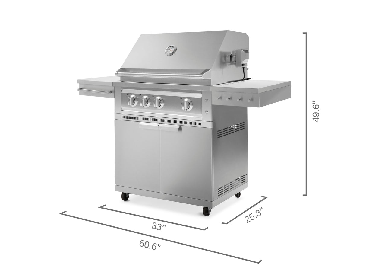 Outdoor Kitchen Grill Cart with Platinum Grill