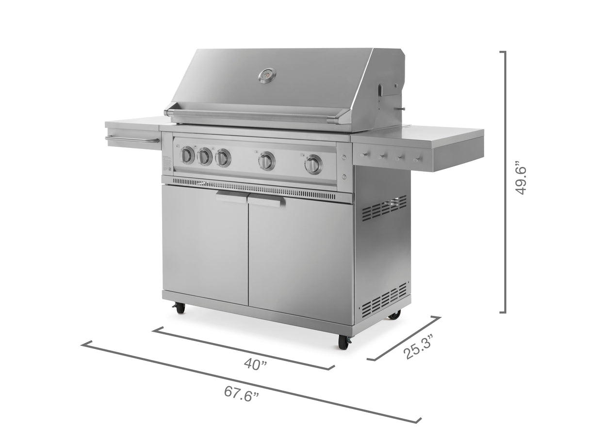 Outdoor Kitchen Grill Cart with Platinum Grill