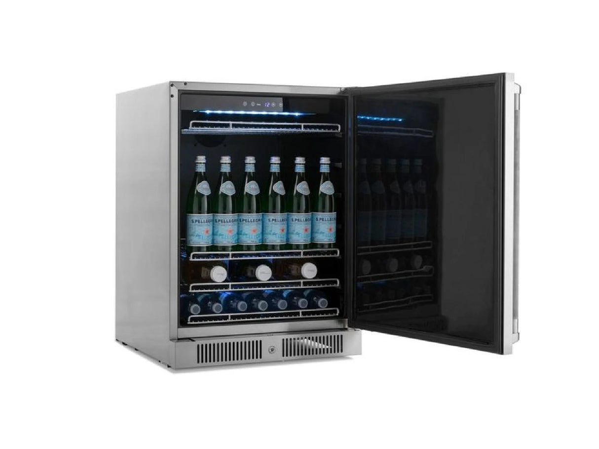 Outdoor Kitchen Aluminum 5 Piece Cabinet Set with 3-Drawer, 2-Door Cabinet, Countertops and Fridge