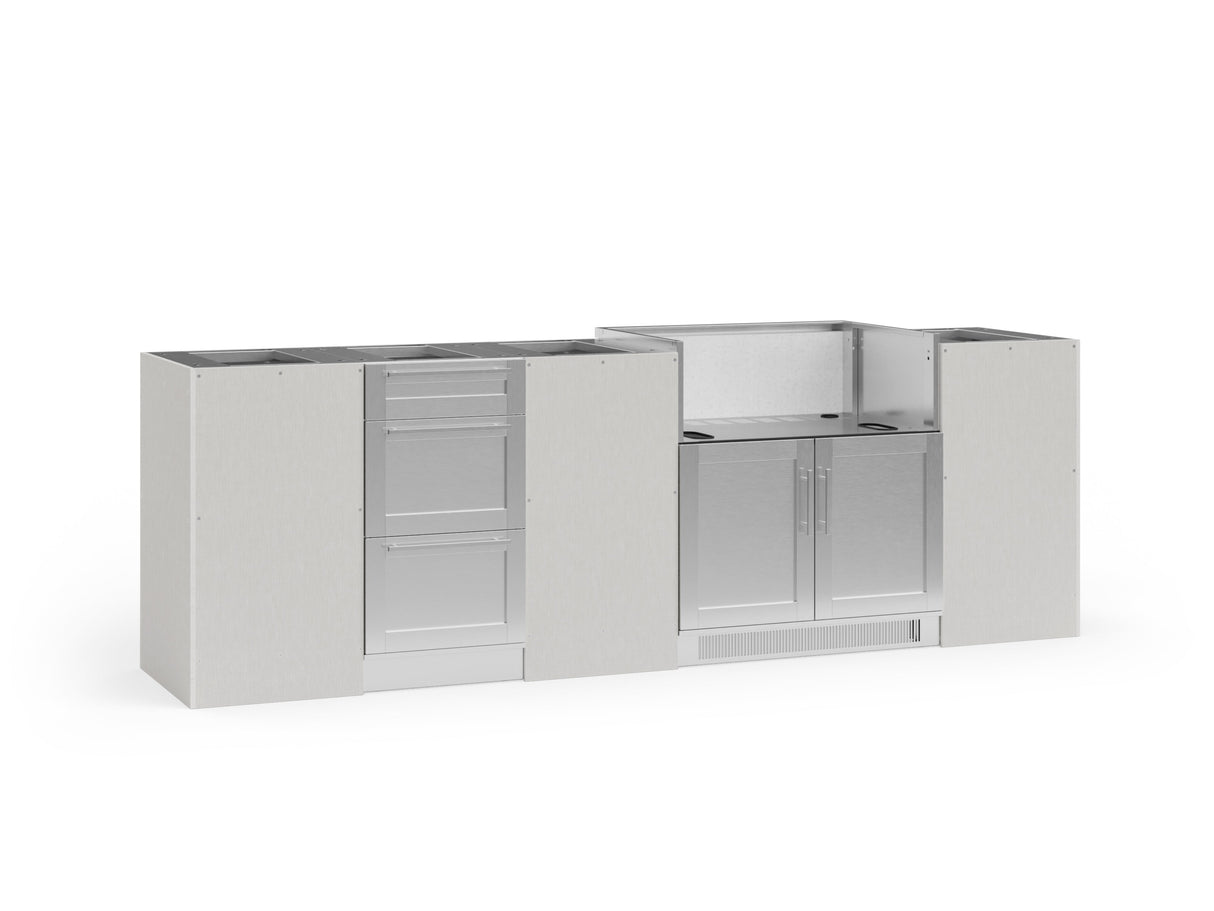 Outdoor Kitchen Signature Series 6 Piece Cabinet Set with 3 Drawer and Grill Cabinet