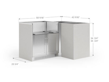 Outdoor Kitchen Signature Series 4 Piece L Shape Cabinet Set with Grill Cabinet